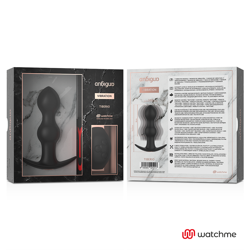 ANBIGUO - WATCHME PLUG ANAL VIBRANT À TÉLÉCOMMANDE TIBERIO