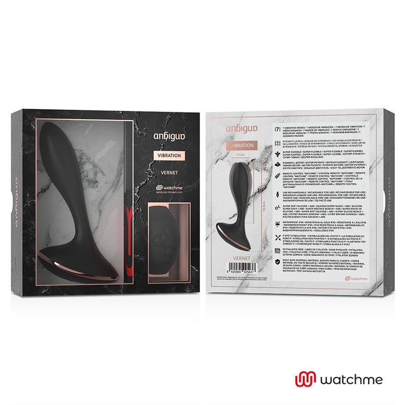 ANBIGUO - WATCHME PLUG ANAL VIBRANT TÉLÉCOMMANDÉ VERNET