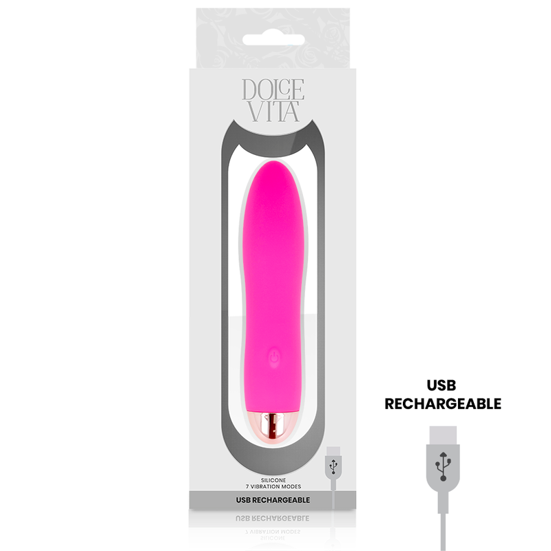 DOLCE VITA - VIBRATEUR RECHARGEABLE ROSE QUATRE 7 VITESSES