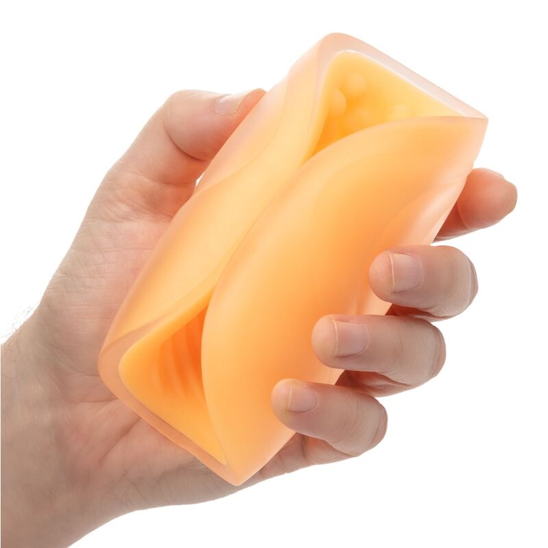 CALEXOTICS - MASTURBATEUR TEXTURÉ ORANGE À POIGNÉE PERLÉE