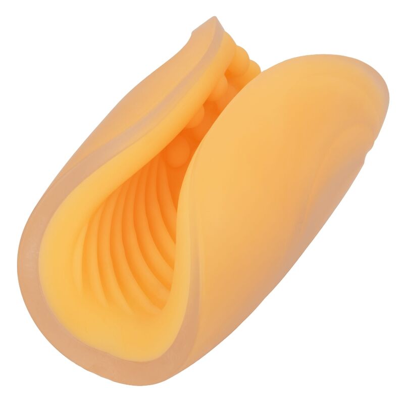 CALEXOTICS - MASTURBATEUR TEXTURÉ ORANGE À POIGNÉE PERLÉE