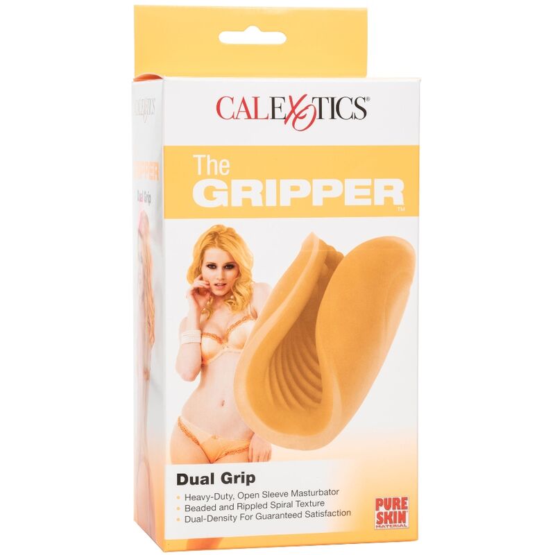 CALEXOTICS - MASTURBATEUR TEXTURÉ ORANGE À POIGNÉE PERLÉE