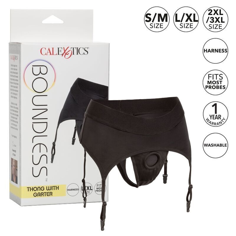 CALEXOTICS - STRING HARNAIS BOUNDLESS AVEC PORTE-JARRETELLES S/M