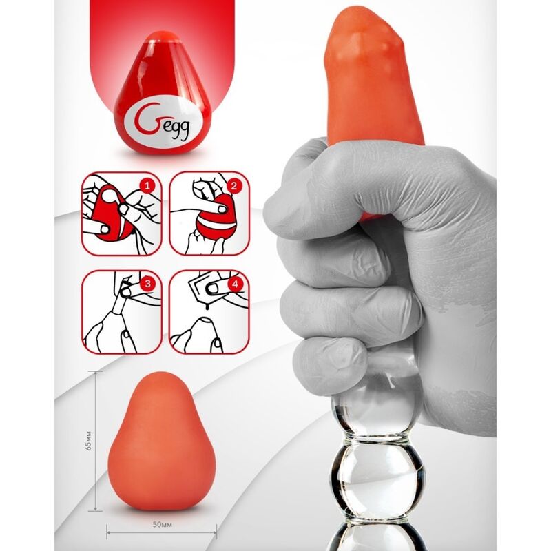 G-VIBE - ŒUF MASTURBATEUR TEXTURÉ RÉUTILISABLE ROUGE