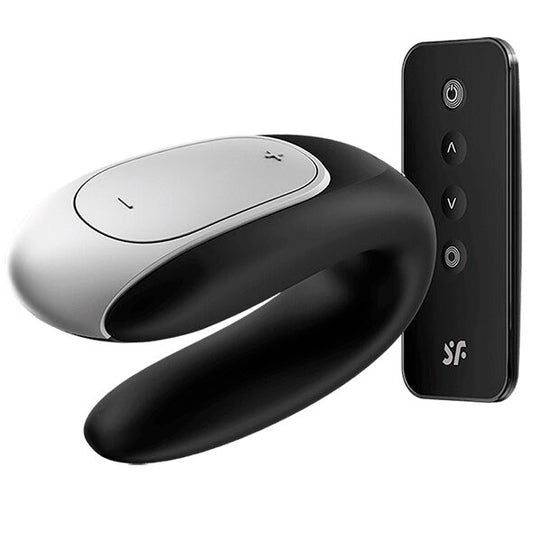 SATISFYER - VIBRATEUR NOIR DOUBLE FUN PARTNER