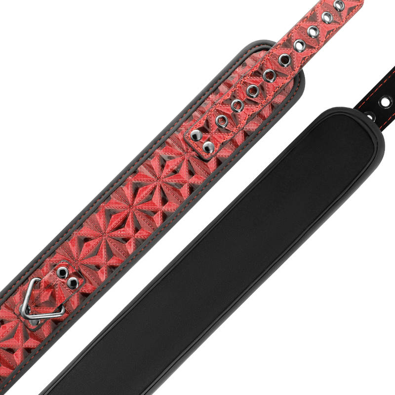BEGME - COLLIER EN CUIR VEGAN ÉDITION ROUGE AVEC DOUBLURE EN NÉOPRÈNE