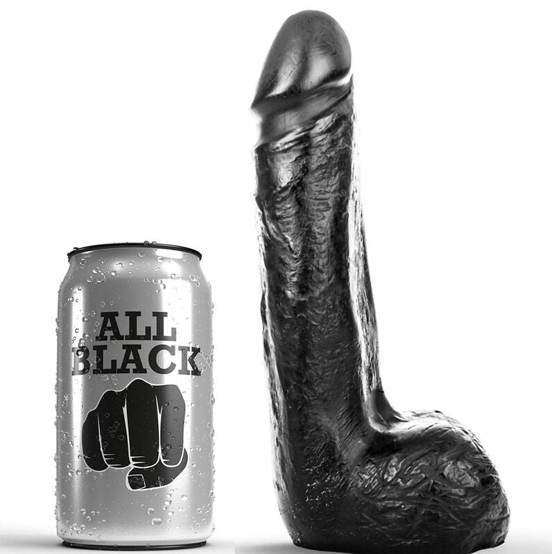 ALL BLACK - GODE RÉALISTE NOIR SOUPLE 20 CM