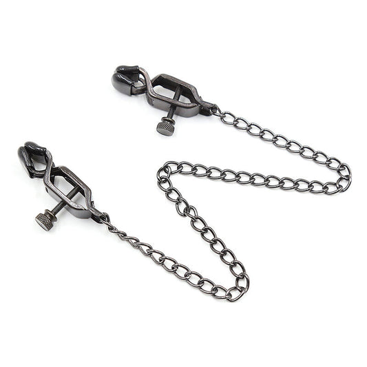 OHMAMA FETISH - METAL CLIPS WITH BLACK CHAIN