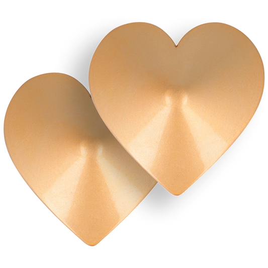 COQUETTE CHIC DESIRE - METAL NIPPLE COVERS WITH GOLDEN HEARTS