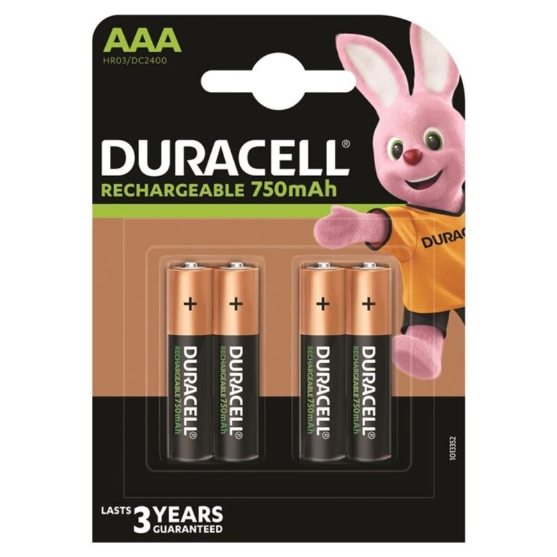 DURACELL - RECHARGEABLE BATTERY HR03 AAA 750mAh BLISTER*4