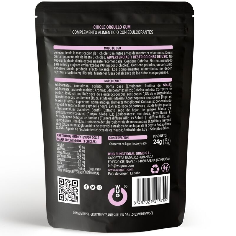 WUG SEX SENSE - LGBT PRIDE CHEWING GUM 10 UNITS