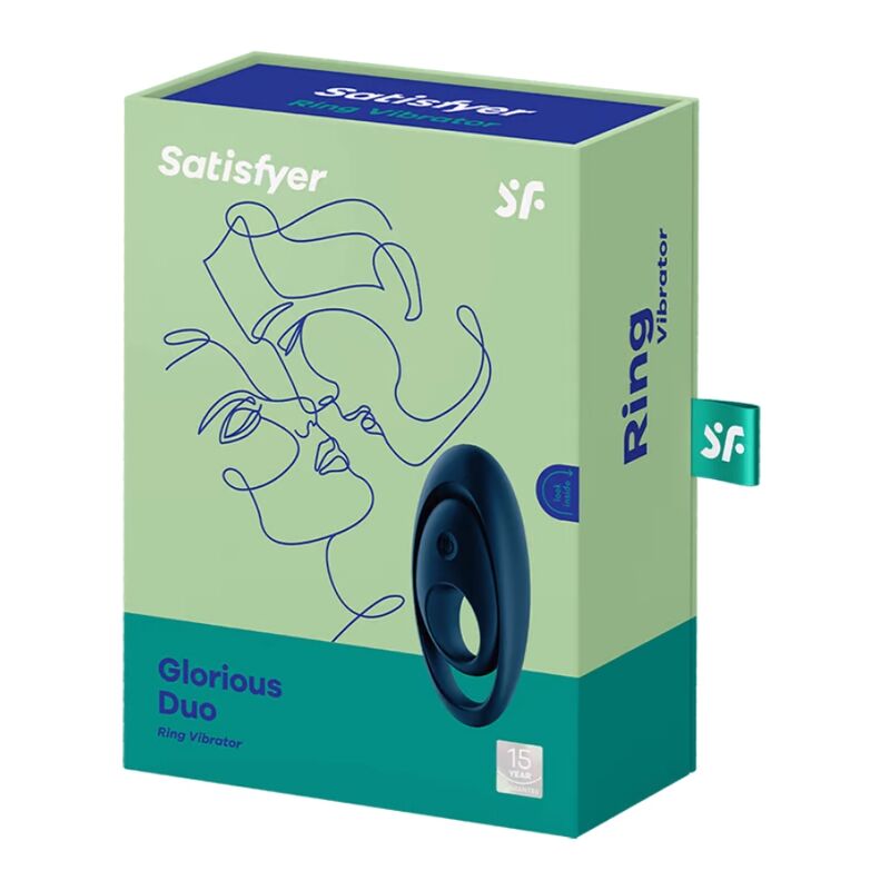 SATISFYER - BAGUE VIBRANTE GLORIOUS DUO BLEU