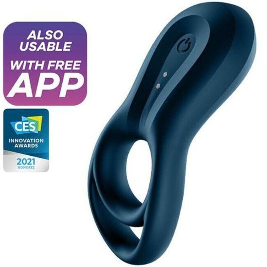 SATISFYER - ANNEAU VIBRANT EPIC DUO APPLICATION BLEU