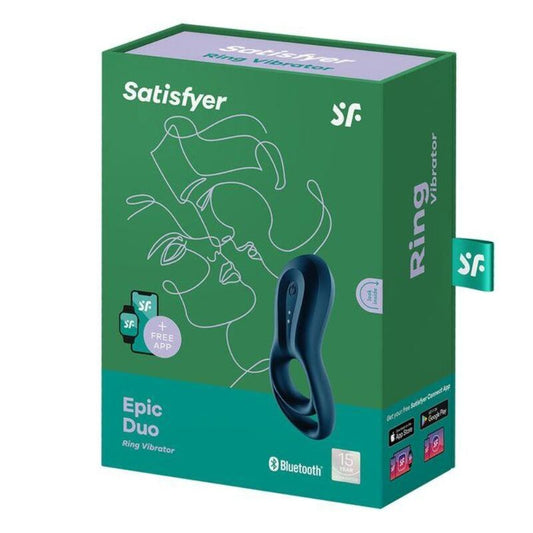 SATISFYER - ANNEAU VIBRANT EPIC DUO APPLICATION BLEU