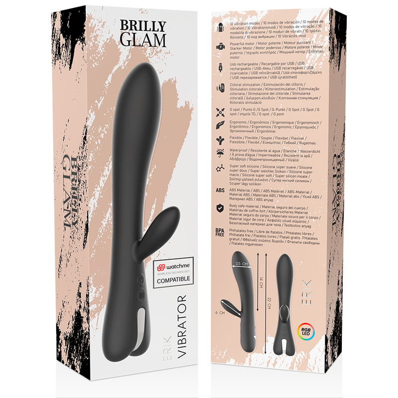 BRILLY GLAM - VIBRATEUR ERIK COMPATIBLE AVEC LA TECHNOLOGIE SANS FIL WATCHME