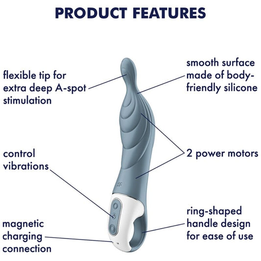 SATISFYER - AMAZING 2 VIBRATEUR POINT A GRIS