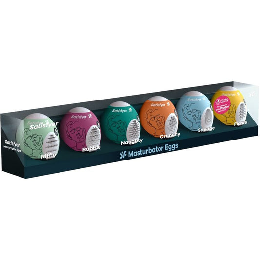 SATISFYER - ŒUFS MASTURBATEURS, PACK DE 6 UNITÉS