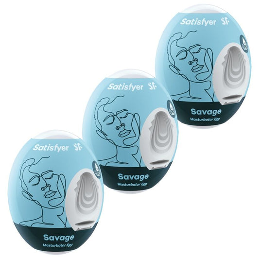 SATISFYER - 3 ŒUFS MASTURBATEURS SAVAGE