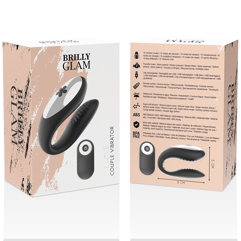 BRILLY GLAM - WE LOVE COUPLES VIBRATEUR TÉLÉCOMMANDE NOIR