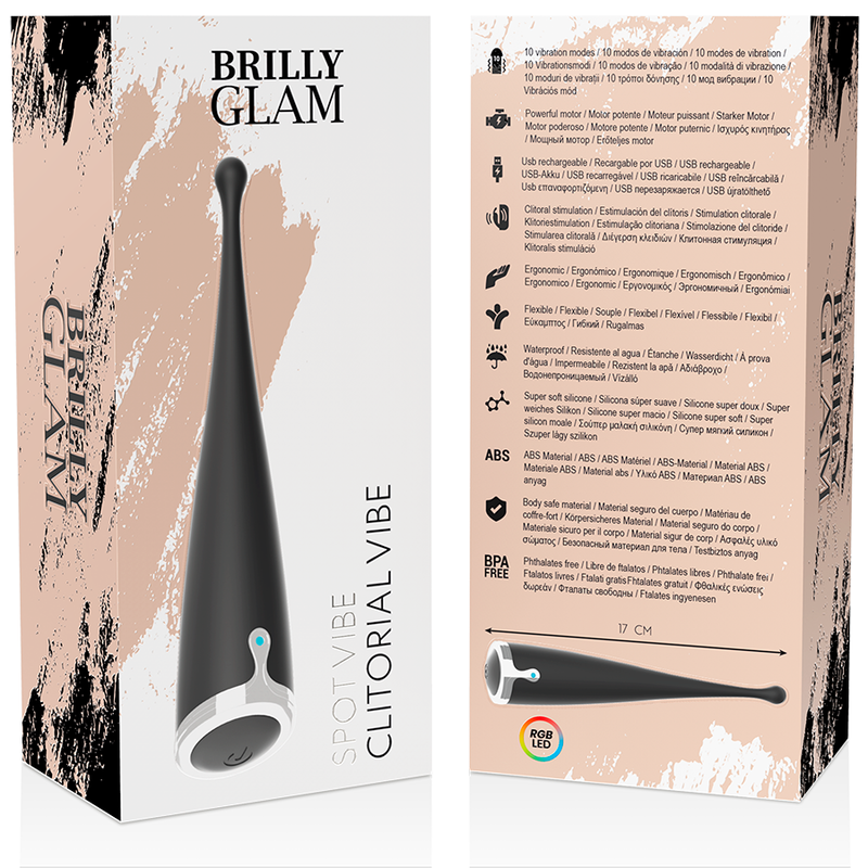 BRILLY GLAM - SPOT VIBE VIBRATEUR CLITORISÉ ORGASMIQUE SILICONE NOIR