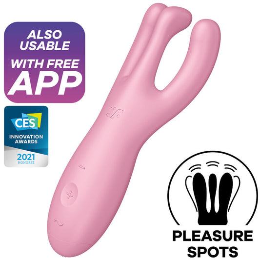 APPLICATION VIBRATEUR SATISFYER THREESOME 4 - ROSE