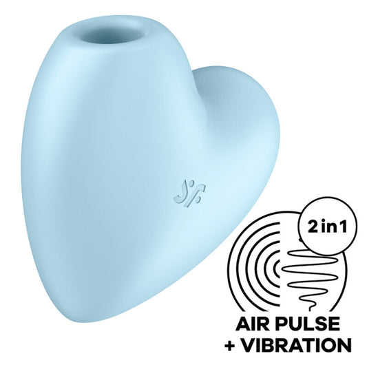 SATISFYER - CUTIE HEART STIMULATEUR ET VIBRATEUR BLEU