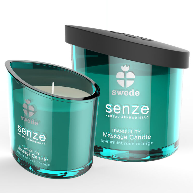 SUÈDE - BOUGIE DE MASSAGE SENZE TRANQUILITY - MENTHE, ROSE, ORANGE