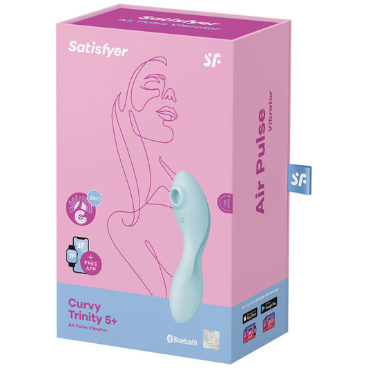 APPLICATION STIMULATEUR ET VIBRATEUR SATISFYER CURVY TRINITY 5 - BLEU