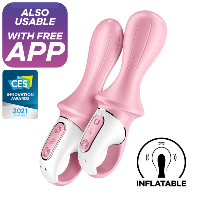 SATISFYER - AIR PUMP BOOTY 5+ PINK INFLATABLE ANAL VIBRATOR