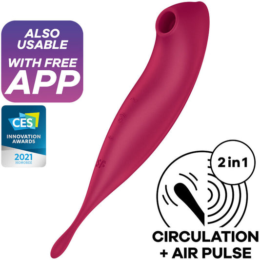 SATISFYER - TWIRLING PRO+ STIMULATEUR ET VIBRATEUR APPLICATION VERTE