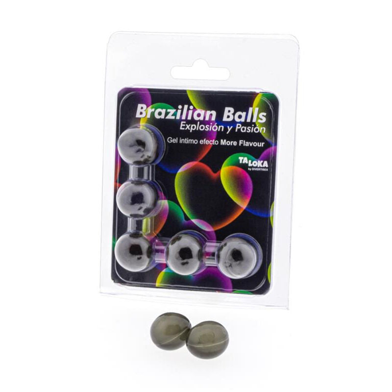 TALOKA - BOULES BRÉSILIENNES GEL EXCITANT PLUS D'EFFET SAVEUR 5 BOULES