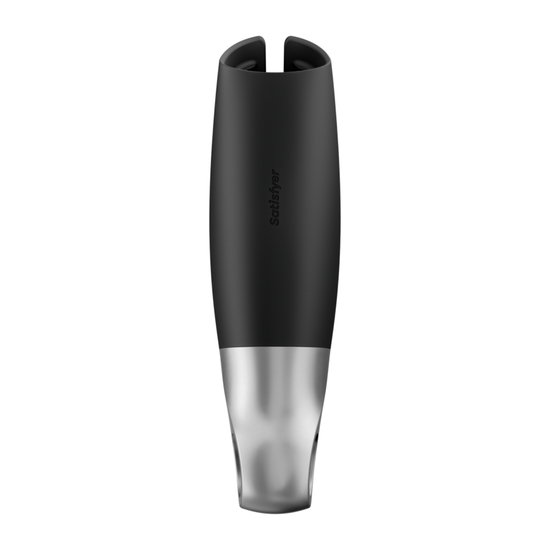 SATISFYER - MASTURBATEUR PUISSANT NOIR ET ARGENT