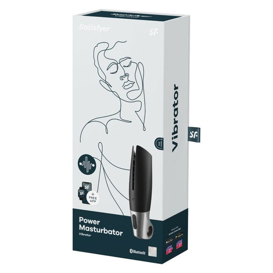 SATISFYER - MASTURBATEUR PUISSANT NOIR ET ARGENT
