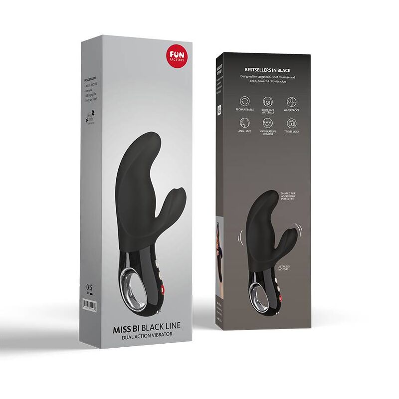 FUN FACTORY - Vibromasseur lapin Miss Bi, ligne noire