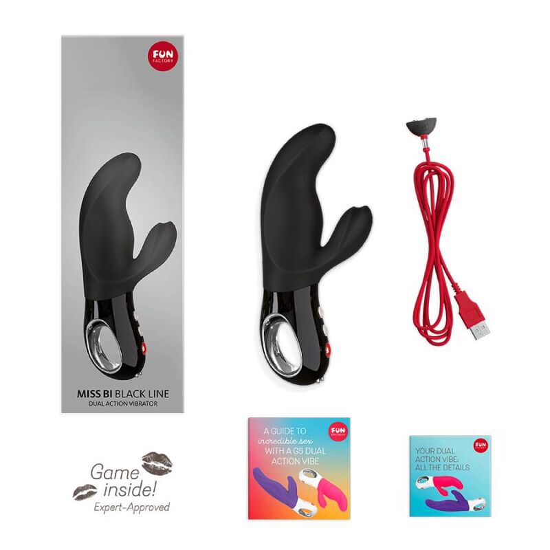 FUN FACTORY - Vibromasseur lapin Miss Bi, ligne noire