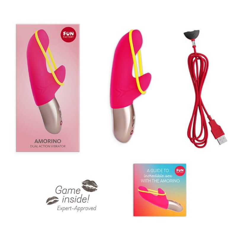 FUN FACTORY - MINI VIBRATEUR AMORINO ROSE ET JAUNE FLUO