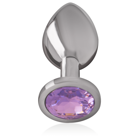 INTENSE - PLUG ANAL EN MÉTAL ALUMINIUM AVEC VERRE VIOLET TAILLE S