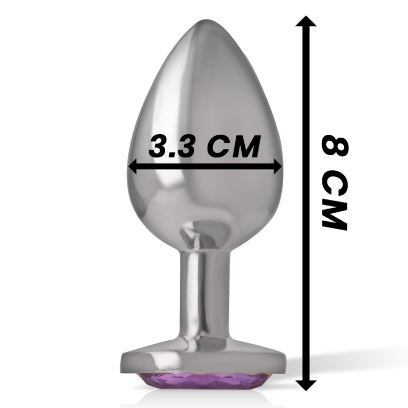 INTENSE - PLUG ANAL EN MÉTAL ALUMINIUM AVEC VERRE VIOLET TAILLE M