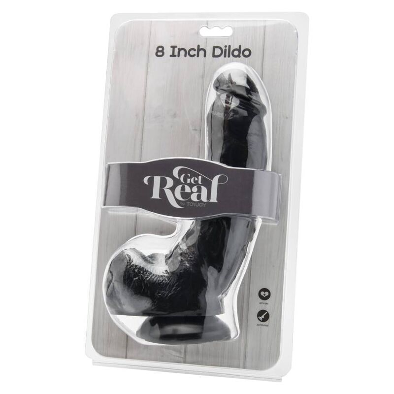 GET REAL - GODE 20,5 CM AVEC TESTICULES NOIRS