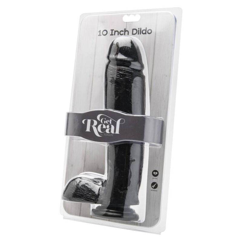 GET REAL - GODE 25,5 CM AVEC TESTICULES NOIRS