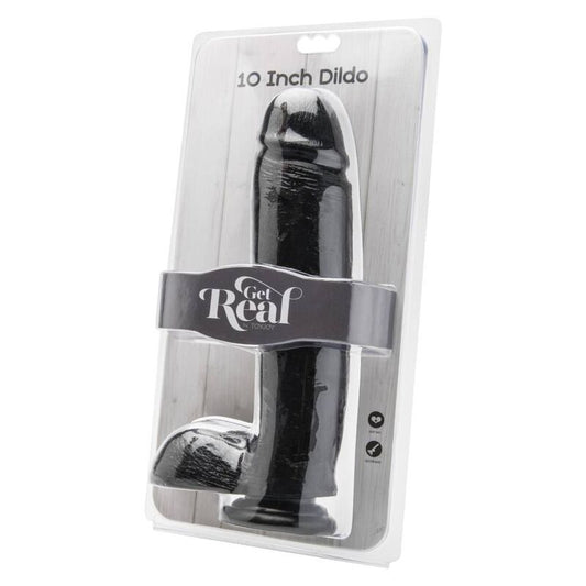 GET REAL - GODE 25,5 CM AVEC TESTICULES NOIRS