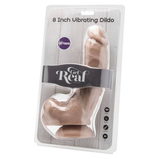 GET REAL - GODE 20,5 CM AVEC VIBRATEUR NATUREL TESTICULES