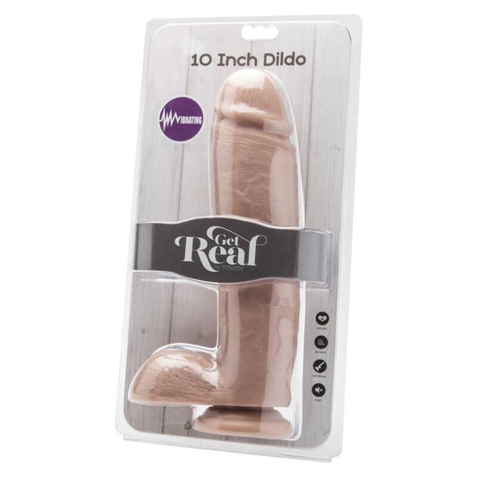 GET REAL - DILDO 25,5 CM AVEC VIBRATEUR NATUREL TESTICULES