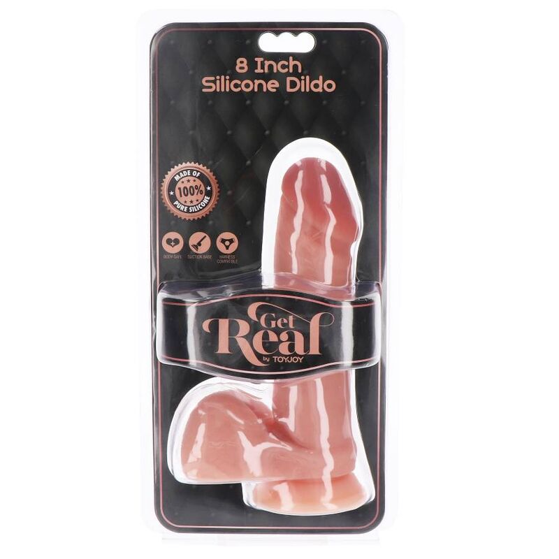 GET REAL - GODE EN SILICONE DE 20,5 CM AVEC TESTICULES NATURELS