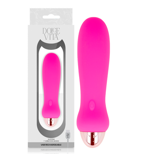 DOLCE VITA - PINK FIVE RECHARGEABLE VIBRATOR 7 SPEEDS