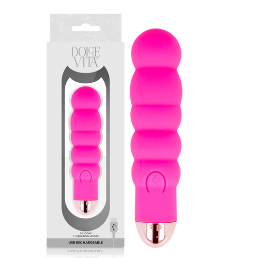 DOLCE VITA - SIX PINK 7-SPEED RECHARGEABLE VIBRATOR