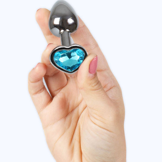 SECRETPLAY - PLUG ANALÉTIQUE EN MÉTAL COEUR BLEU TAILLE S 7 CM