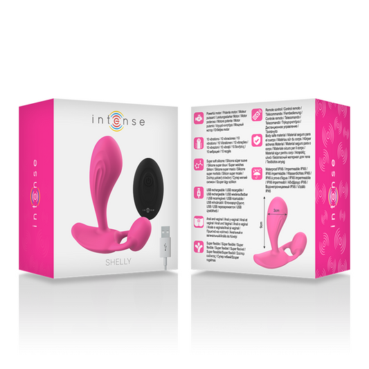 INTENSE - SHELLY DUO ANAL-PÉRINÉE, VAGINAL-CLITORIS TÉLÉCOMMANDE ROSE