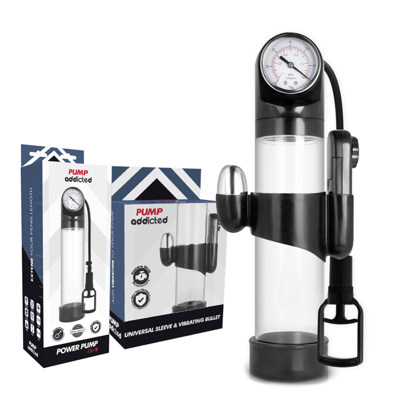 PUMP ADDICTED - POMPE À ÉREECTION TRANSPARENTE RX9 AVEC VIBRATEUR