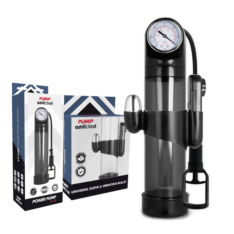 PUMP ADDICTED - POMPE À ÉREECTION NOIRE RX9 AVEC VIBRATEUR